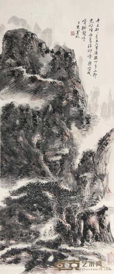黄宾虹 丁亥（1947年）作 平天矼 立轴 118.5×49.5cm